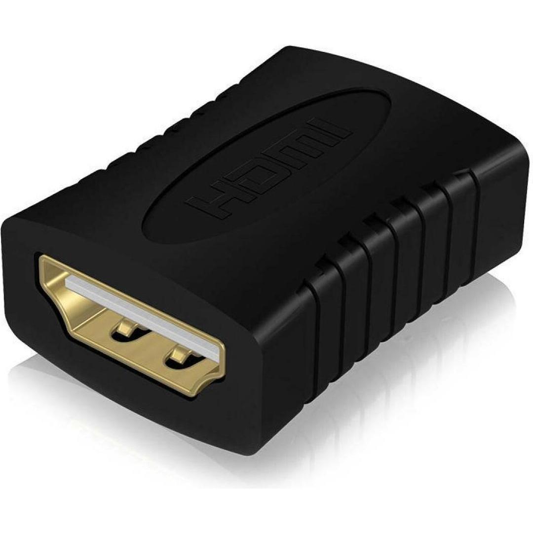Icy Box IB-CB005 HDMI-Kupplung (HDMI, 1.20 cm), Data + Video Adapter, Schwarz