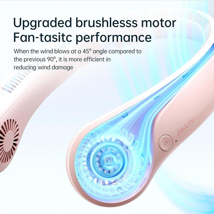 Produktbild Jisulife Tragbarer Nackenventilator mit 5 Geschwindigkeiten (25 dB)