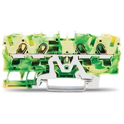 Wago DIN-Schienenklemme 4 x 4 mm2 grün/gelb, Elektronikzubehör + Gehäuse, Grün, Gelb