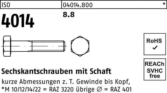 Image du produit Vis à tête hexagonale DIN 931 avec tige M 7 x 80 8.8 (200 Vis par pièce)
