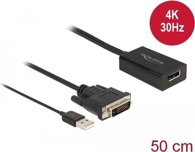 Produktbild Delock Adapter DVI-D - DisplayPort (DVI, 50 cm)