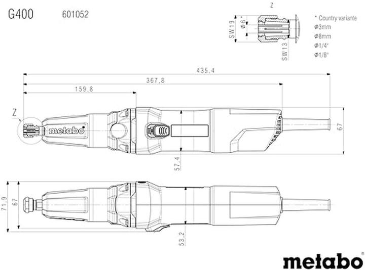 Actual product image Metabo G 400 601052000 Straight grinder 380 W (Straight grinder, 380 W)