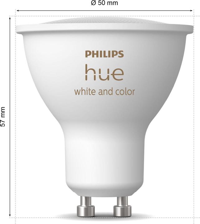 Produktbild Philips Hue LED Lampe (GU10, 4.20 W, 400 lm, 2 x, E)