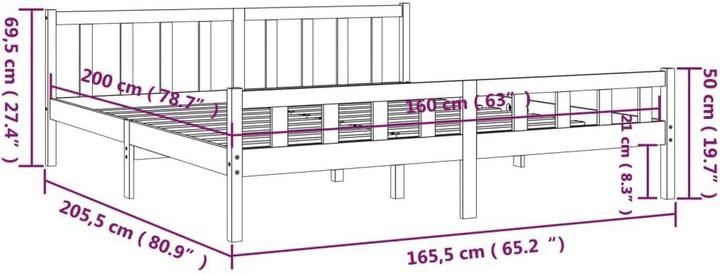 Produktbild vidaXL Bettrahmen (160 x 200 cm)
