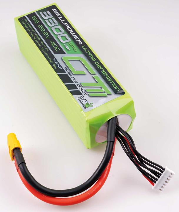Actual product image Wellpower LIPO AKKU ULTIMA GT II 3300 MAH / 22,2 Volt 6S 40/80C CH5/8 XT-60 (22.20 V, 3300 mAh)
