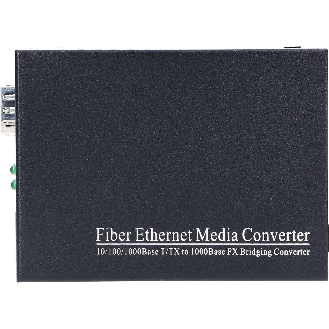 Extralink SEDIR FIBRA ETHERNET MEDIA CONVERTER 1X SFP 1X RJ45 - MC220 - Convertitore - Fibra ottica (FO), Router, Nero