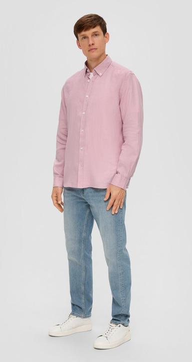 Produktbild s.Oliver Hemd Leinenhemd mit Button-Down-Kragen (XL)