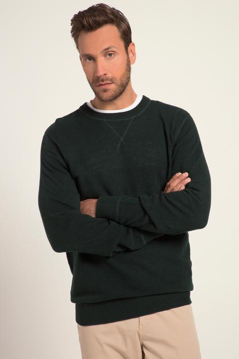 Actual product image JP1880 Sweater, wool blend, round neck with details, up to 8 XL (XXL)