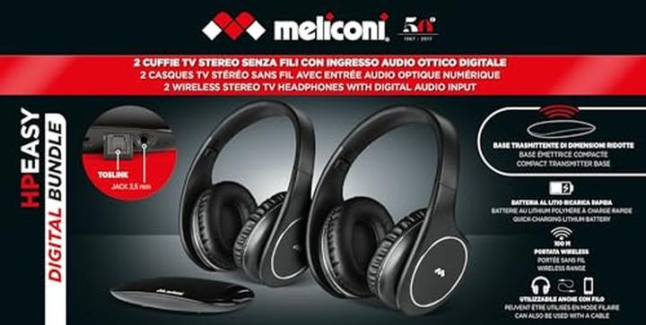 Produktbild Meliconi 2 x kabellose Stereo-TV-Headsets (8 h, Kabelgebunden, Kabellos)