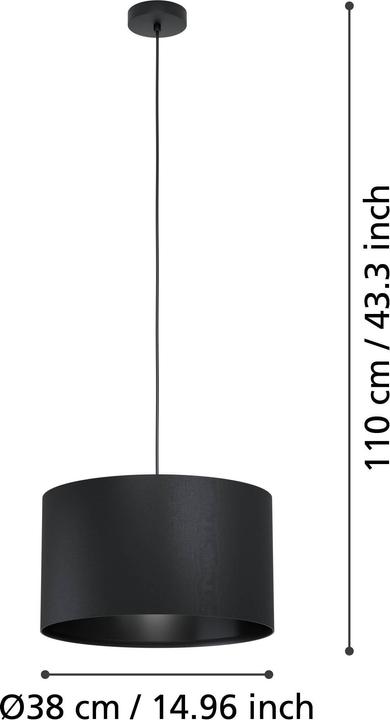 Image du produit EGLO Lampe à suspension MASERLO 1 1x E27, noir (E27)