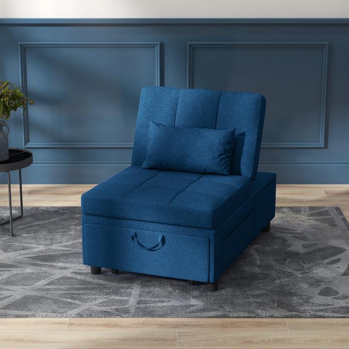 Immagine prodotto Homcom Schlafsessel Polyester, Schaumstoff Blau