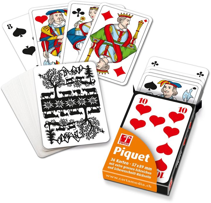 Actual product image Piquet cards with large numbers - Swiss silhouette