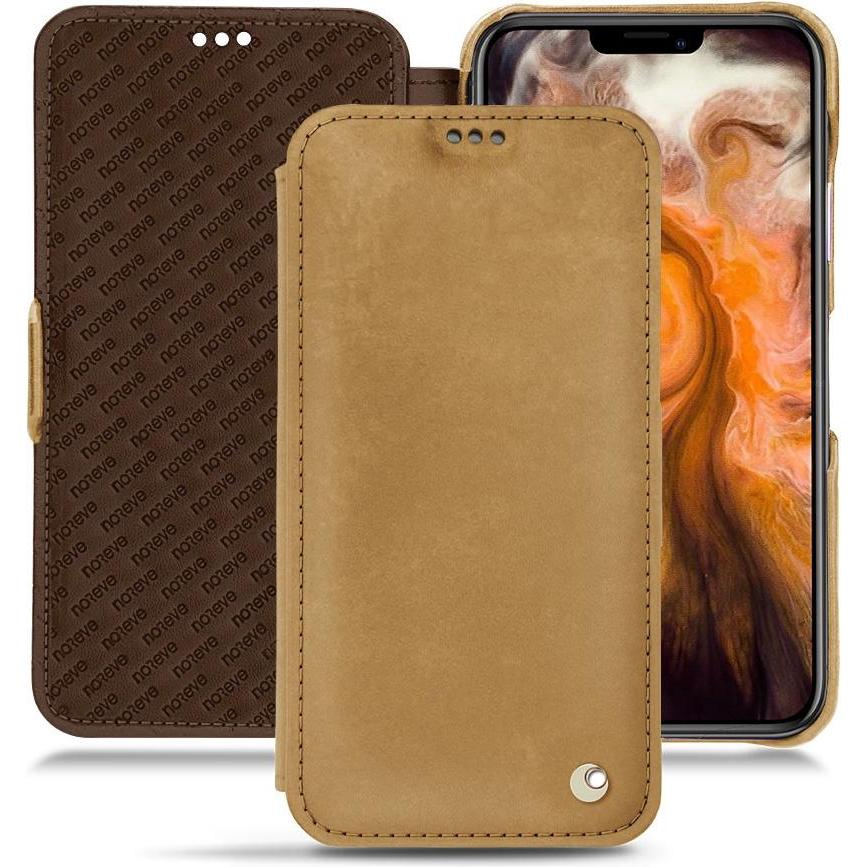 Noreve Lederschutzhülle horizontal (Apple iPhone 11 Pro Max), Smartphone Hülle, Braun