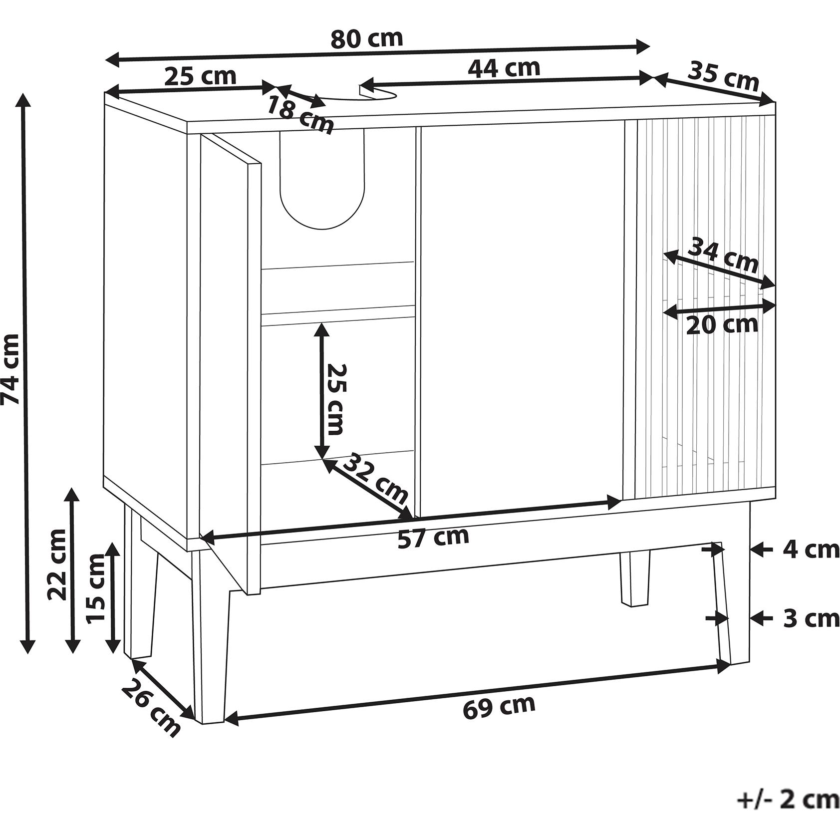 Thumbnail - Beliani, Waschbeckenunterschrank, Nubes