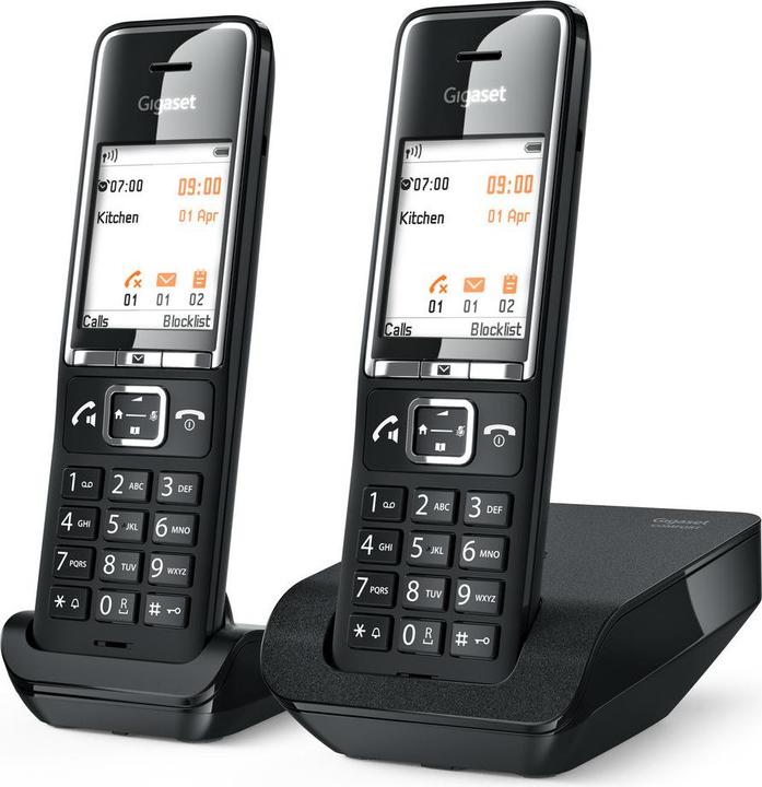 Actual product image Gigaset WIRELESS PHONE COMFORT 550 DUO BLACK CHROME L36852-H3001-D204
