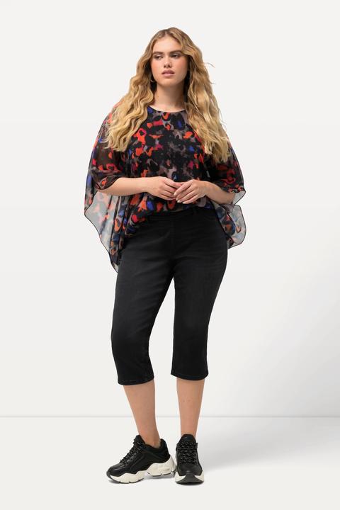 Produktbild Ulla Popken Capri-Jeans Sienna, schmales Bein, Elastikbund, Stretch (46)
