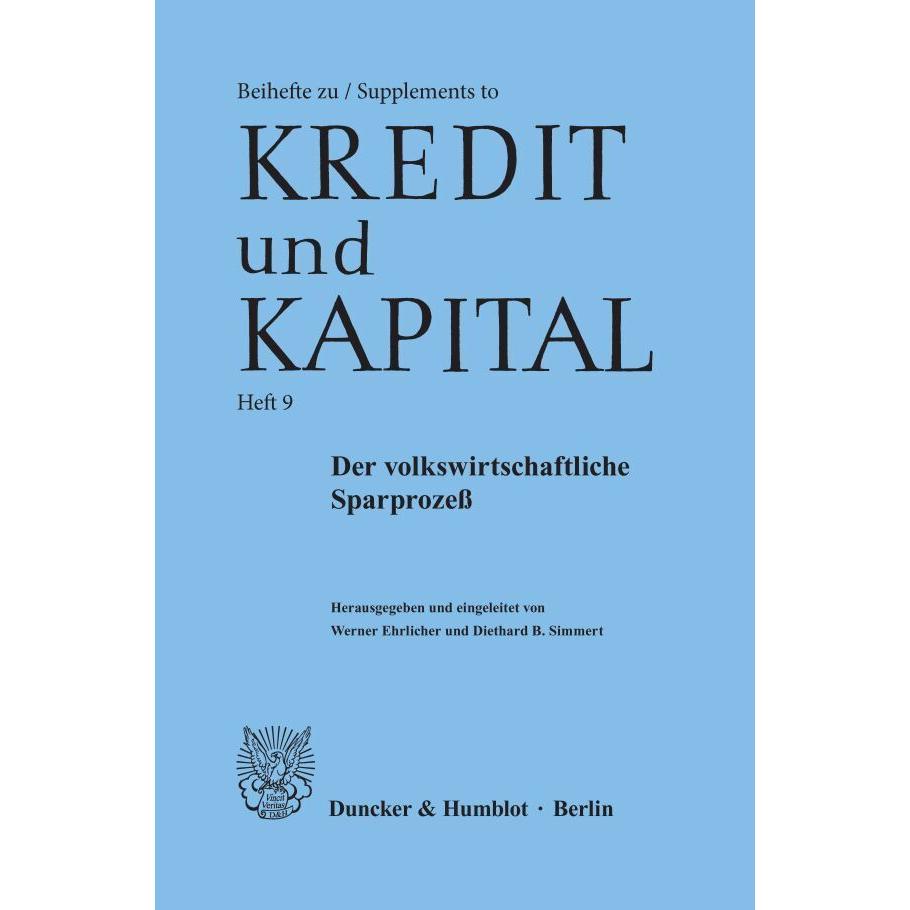 Der volkswirtschaftliche Sparprozess., Fachbücher von Diethard B. Simmert, Werner Ehrlicher