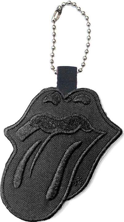 Actual product image The Rolling Stones Rolling Stones Classic Tongue Black Plastic Key Chain, Multi-colored, One size