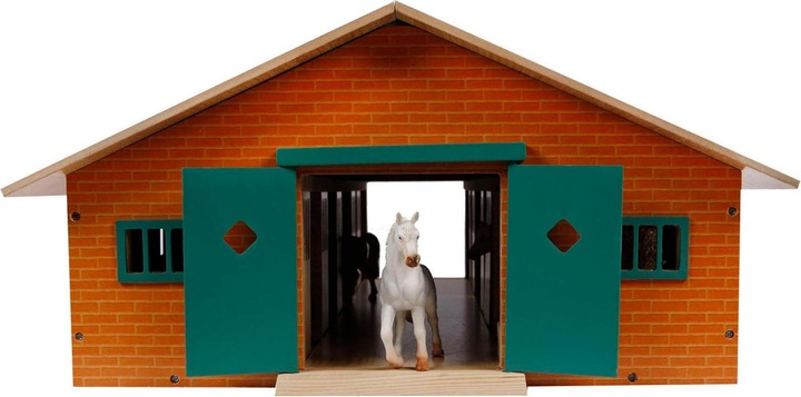 Actual product image Sombo Horse stable wood with 9 horse stables 1:32