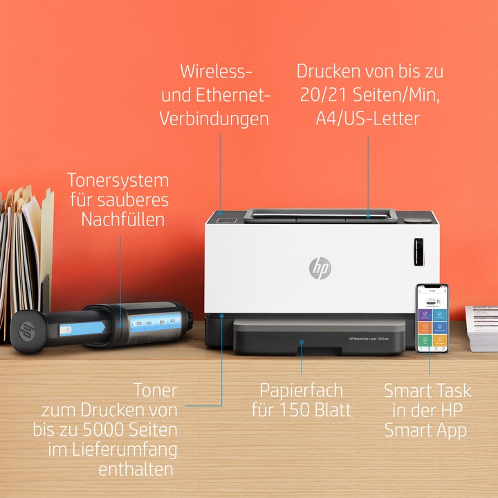 Actual product image HP Neverstop Laser 1001 nw (Laser, Black and white)