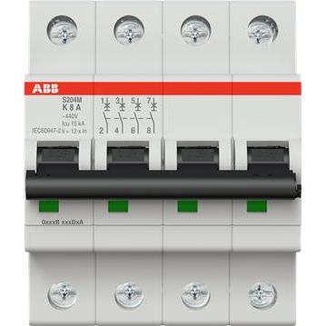ABB, Schutzschalter, S204M-K8 Sicherungsautomat K-Char., 10 2CDS274001R0407
