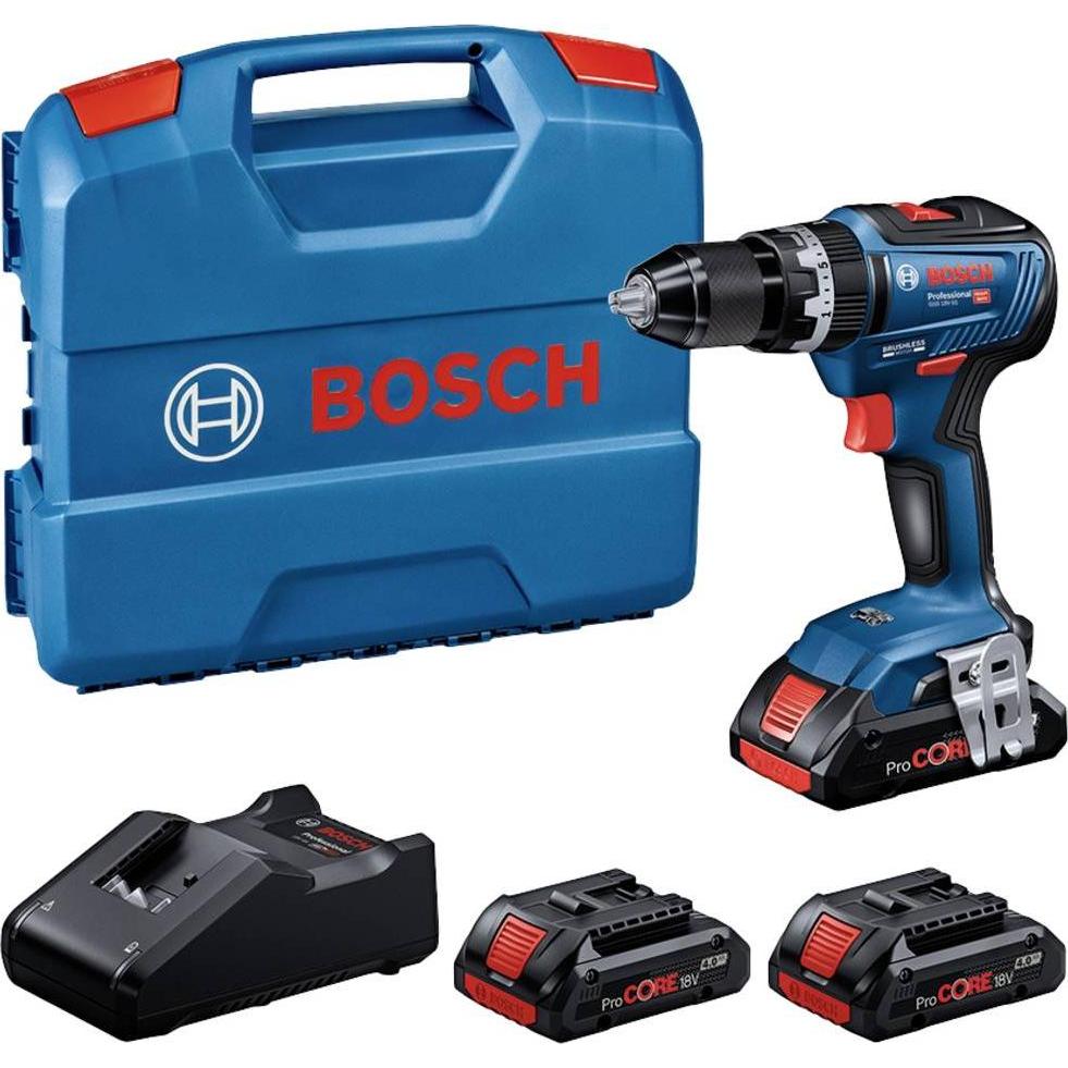 Bosch Professional, Bohrmaschine + Akkuschrauber, Prof. Set: Akku-Schlagbohrschrauber GSB 18V-55, 3 x ProCORE18V 4.0Ah, ...