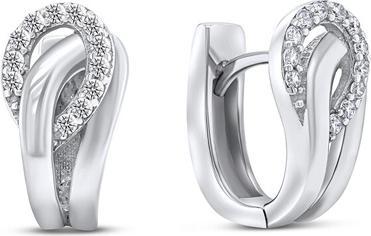 Actual product image Brilio Silver - Stylish silver earrings with zircons EA276W