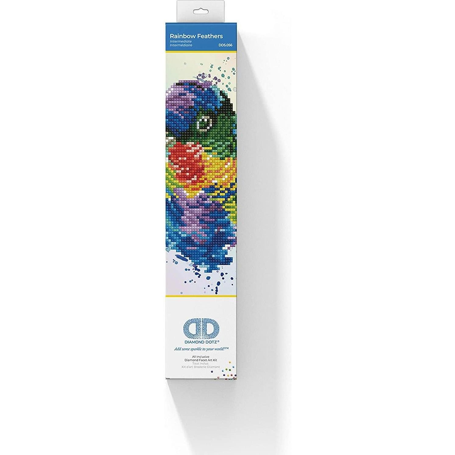 Thumbnail - Diamond Dotz Bastelset Rainbow Feathers 22 x 27 cm