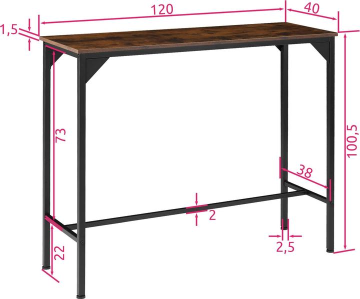 Image du produit tectake Kerry (120 x 40 x 100.5 cm)