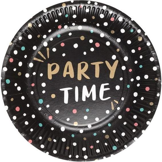 Boland, Einweggeschirr, 8 Teller - Party Time - Ø = ca. 23 cm (8 x)