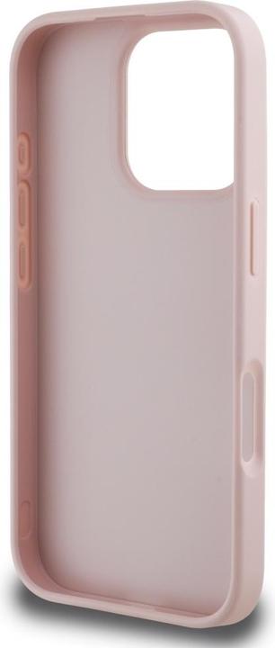 Immagine prodotto Guess Hardcase PU Grained Hot Stamp 4G Triangle Metal Case for iPhone 16 Pro 6,3" Pink (Apple iPhone 16 Pro)