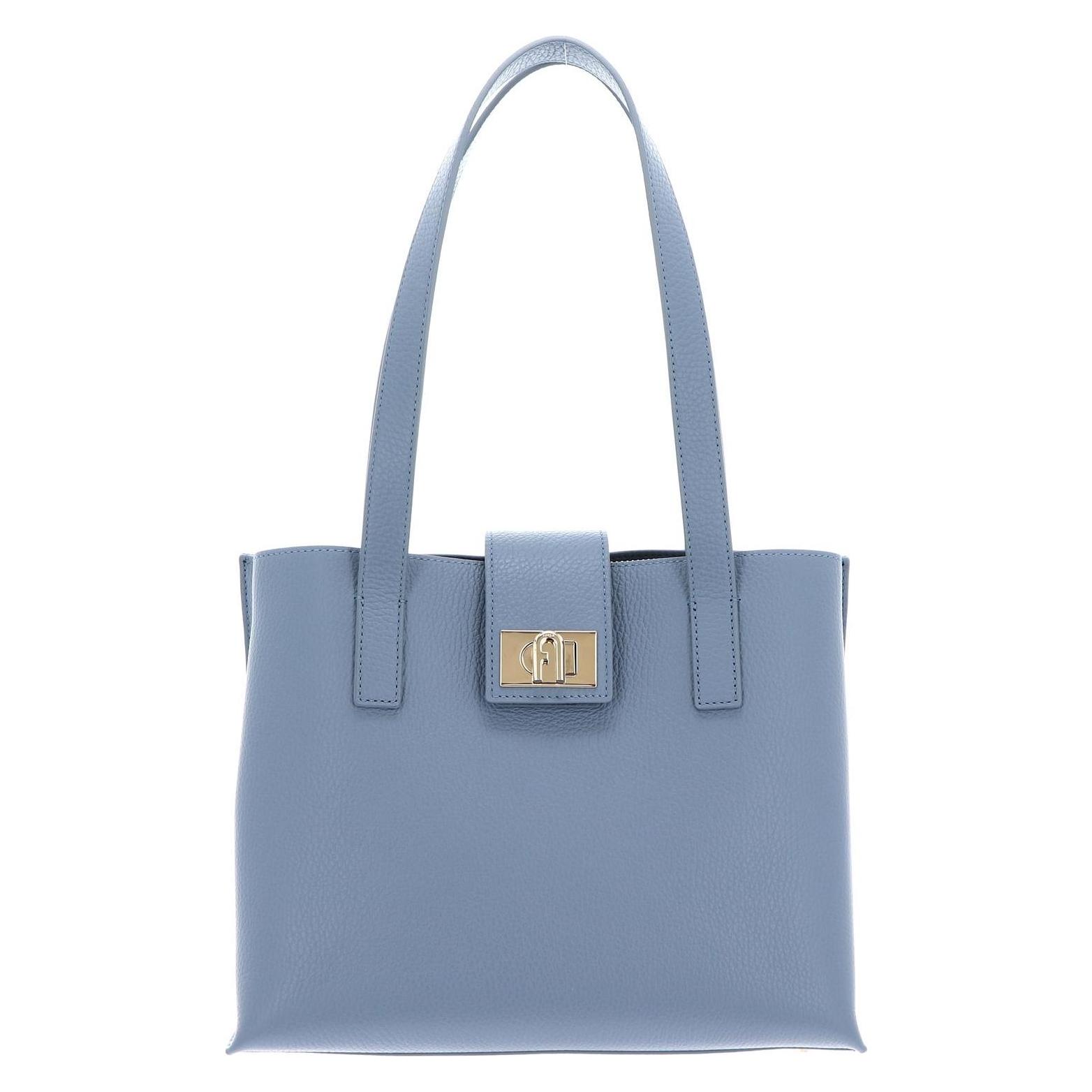 Furla, Damen, Handtasche, 1927 Soft Tote 28, Blau, Grau