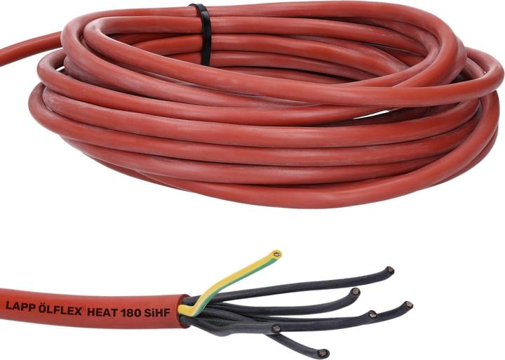 Produktbild Lapp 10 Meter 0046018 Ölflex Heat 180 Silikonkabel 7x1,5 mm² I Saunakabel 7x1,5 mit grün-gelb Schutz (10 m)