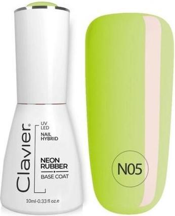 Image du produit Clavier Base caoutchouc néon de luxe pour ongles N05 10Ml (Yellow Rainbow, Base coat)