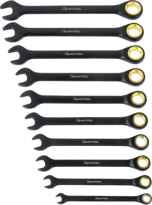 Quantool Gabel-Knarren-Ringschlüsselsatz 10-tlg. (19 mm, 12 mm, 14 mm, 16 mm, 10 mm, 18 mm, 17 mm, 15 mm, 8 mm, 13 mm)