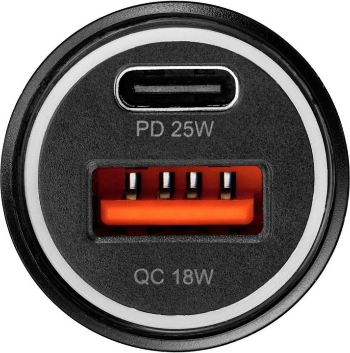 Actual product image 25W USB-C car charger + USB-C cable