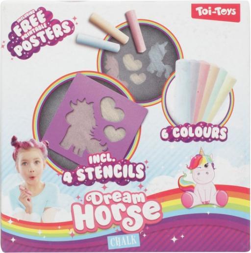 Produktbild Toi-Toys Dream Horse Strassenkreide Einhorn mit Schablonen, 10 Stk.