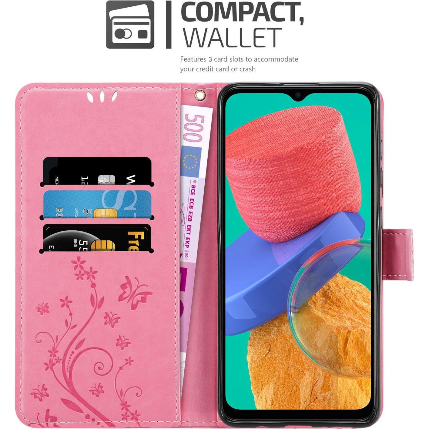 Thumbnail - Cadorabo Flower Book Hülle für Samsung Galaxy M33 5G (Samsung Galaxy A33 5G), Smartphone Hülle, Rosa