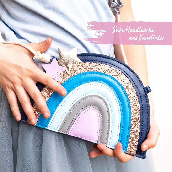 Immagine prodotto Papierdrachen Kinderhandtasche – Regenbogen blau