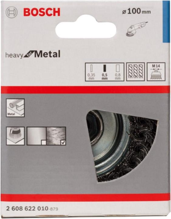 Produktbild Bosch Professional Zubehör PRO Metal heavy Topfbürste, 100 x 0,5 mm, Gewinde (P100)