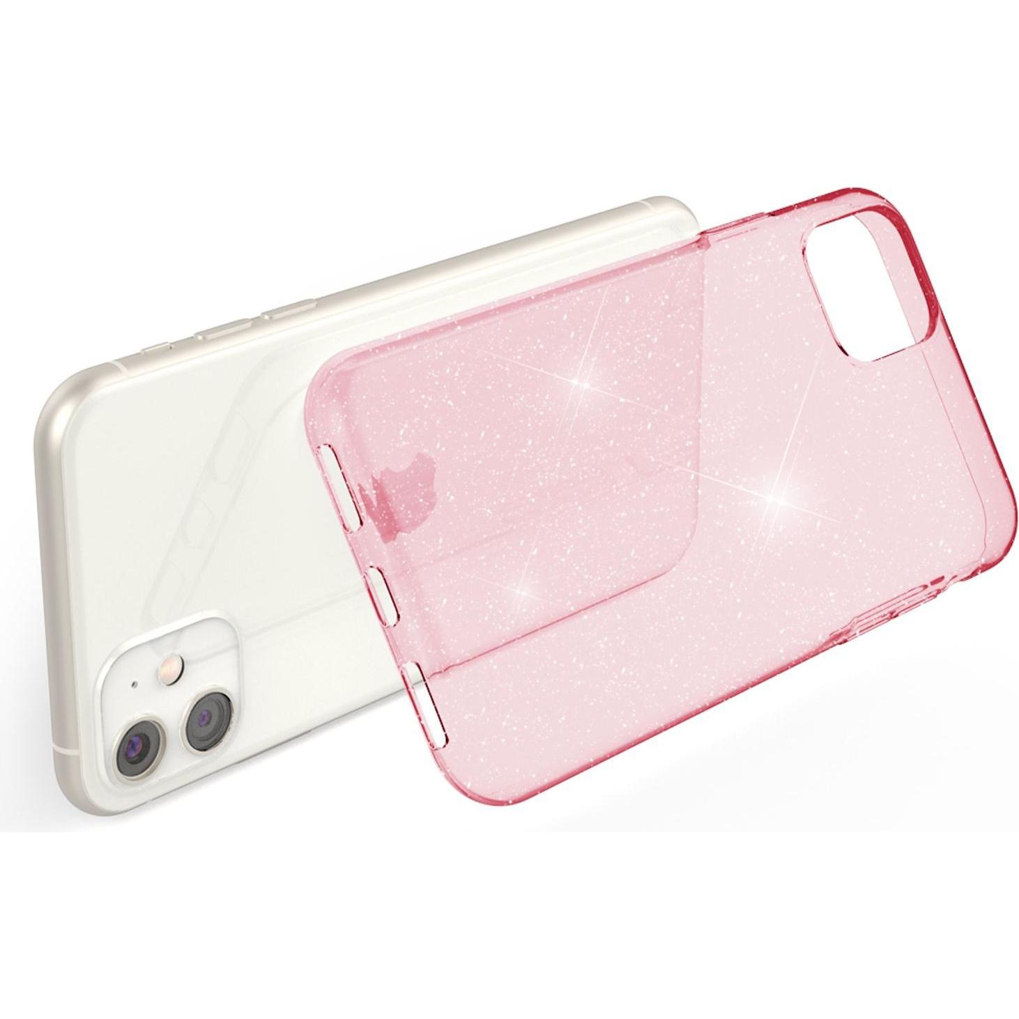 Thumbnail - Nalia Glitzer Hülle (Apple iPhone 11), Smartphone Hülle, Pink