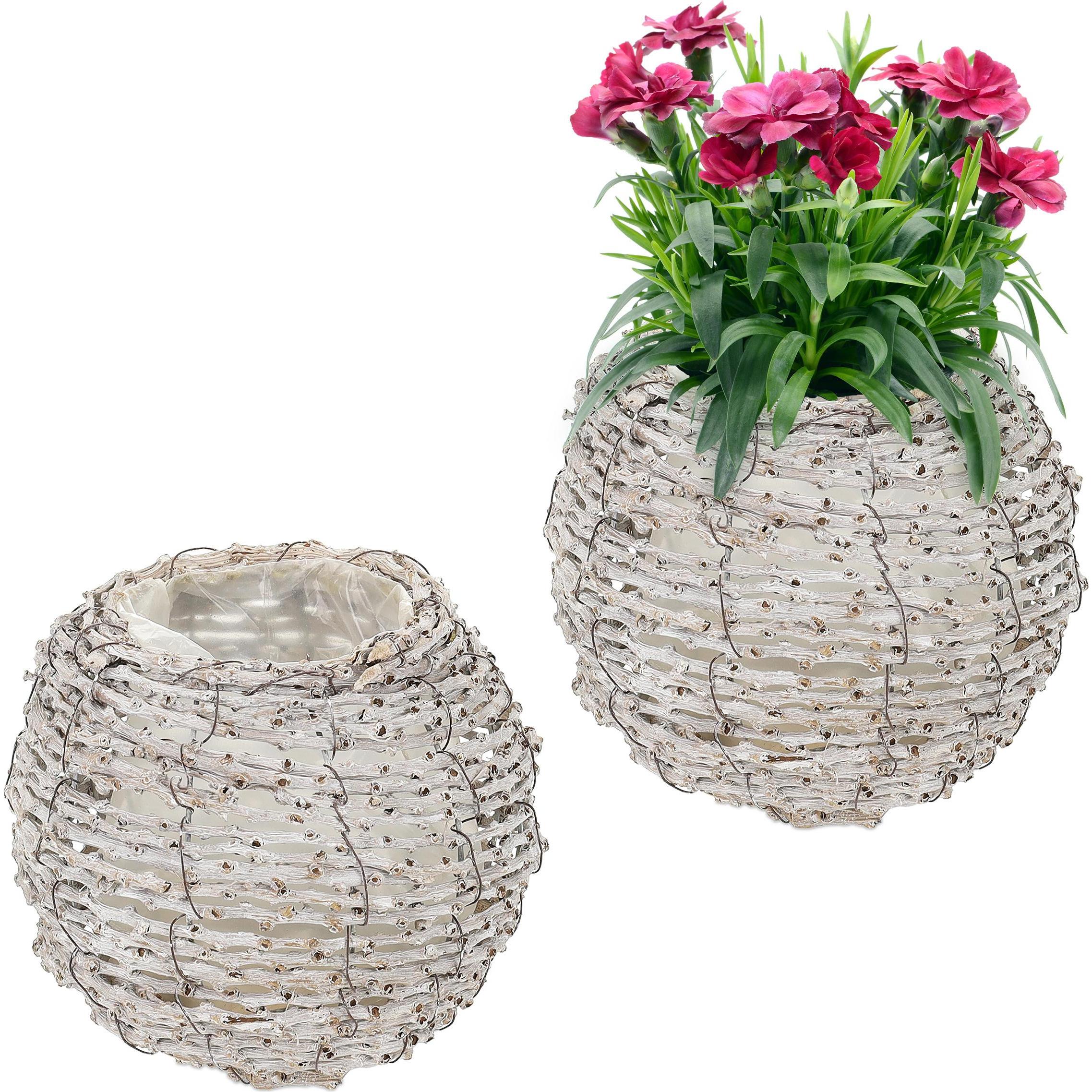 Relaxdays, Blumentopf, 2x Blumentopf (20 cm)