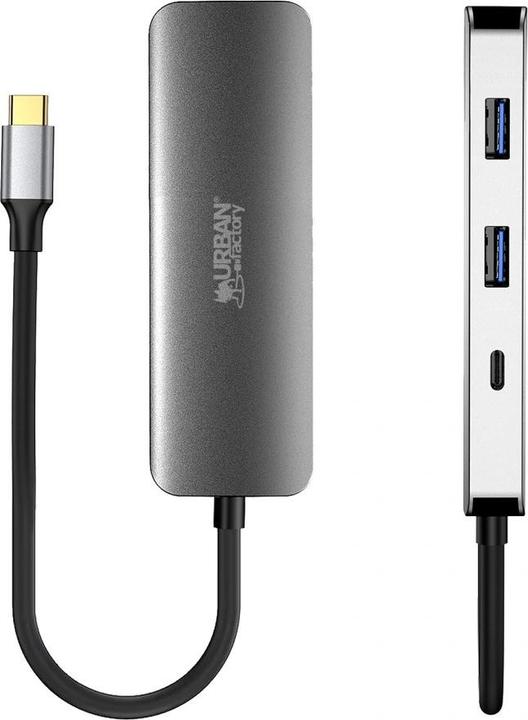 Actual product image Urban Factory Hubee 4in1 Hub Usb-C (USB-C, 4 ports)