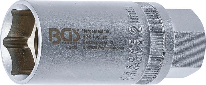Produktbild BGS Zündkerzen-Einsatz Sechskant Antrieb Innenvierkant 12,5 mm (1/2") SW 21 mm