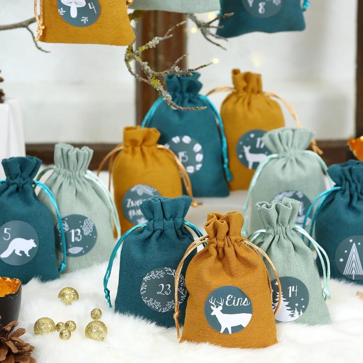Immagine prodotto Papierdrachen Adventskalender Stoffsäckchen zum Befüllen