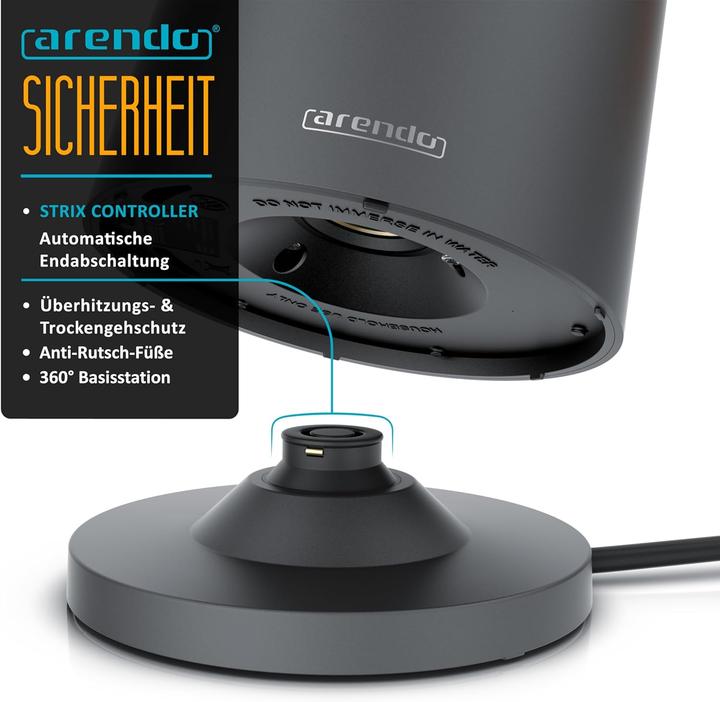 Produktbild Arendo Wasserkocher mit Temperatureinstellung (45-100°C) (1.50 l)