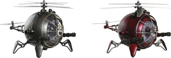 DKD Home Decor Table clock 23 x 33,5 x 22 cm Crystal Red Silver Iron (2 Units)