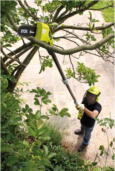 Actual product image Ryobi OPP1820 18 V Battery Tall Button (Battery chain saw)