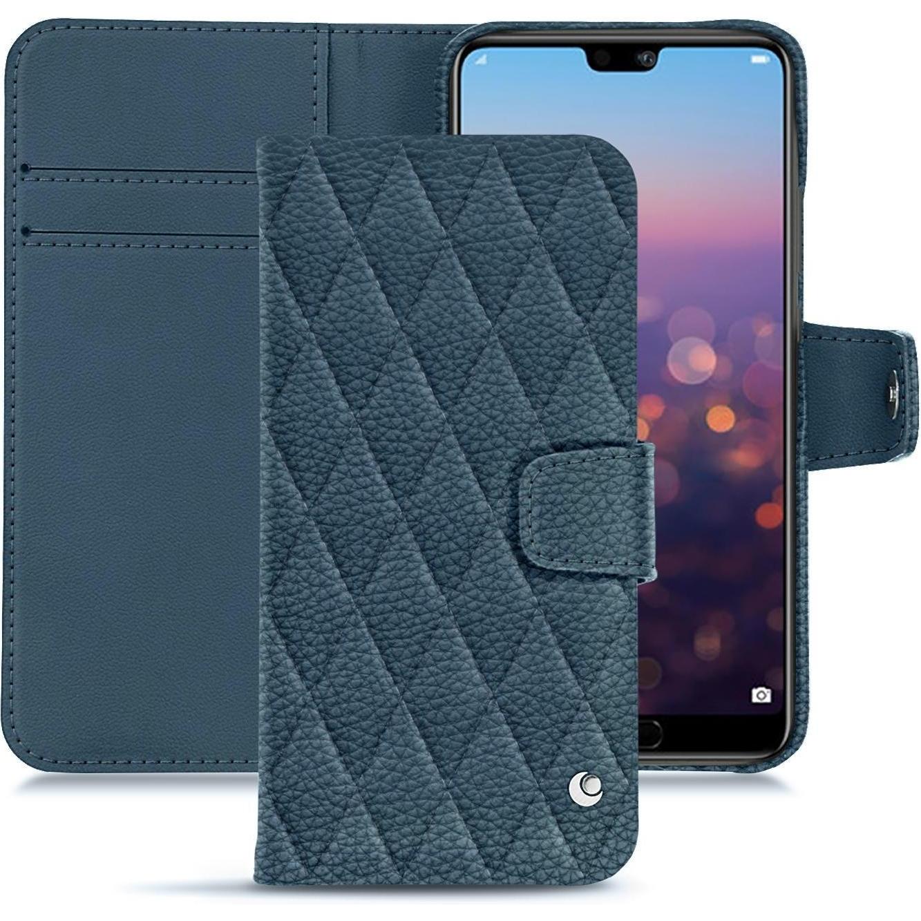 Noreve Lederschutzhülle Wallet (Huawei P20 Pro), Smartphone Hülle, Blau