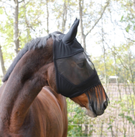 Actual product image Kerbl Fly mask with ear protection and nylon cords